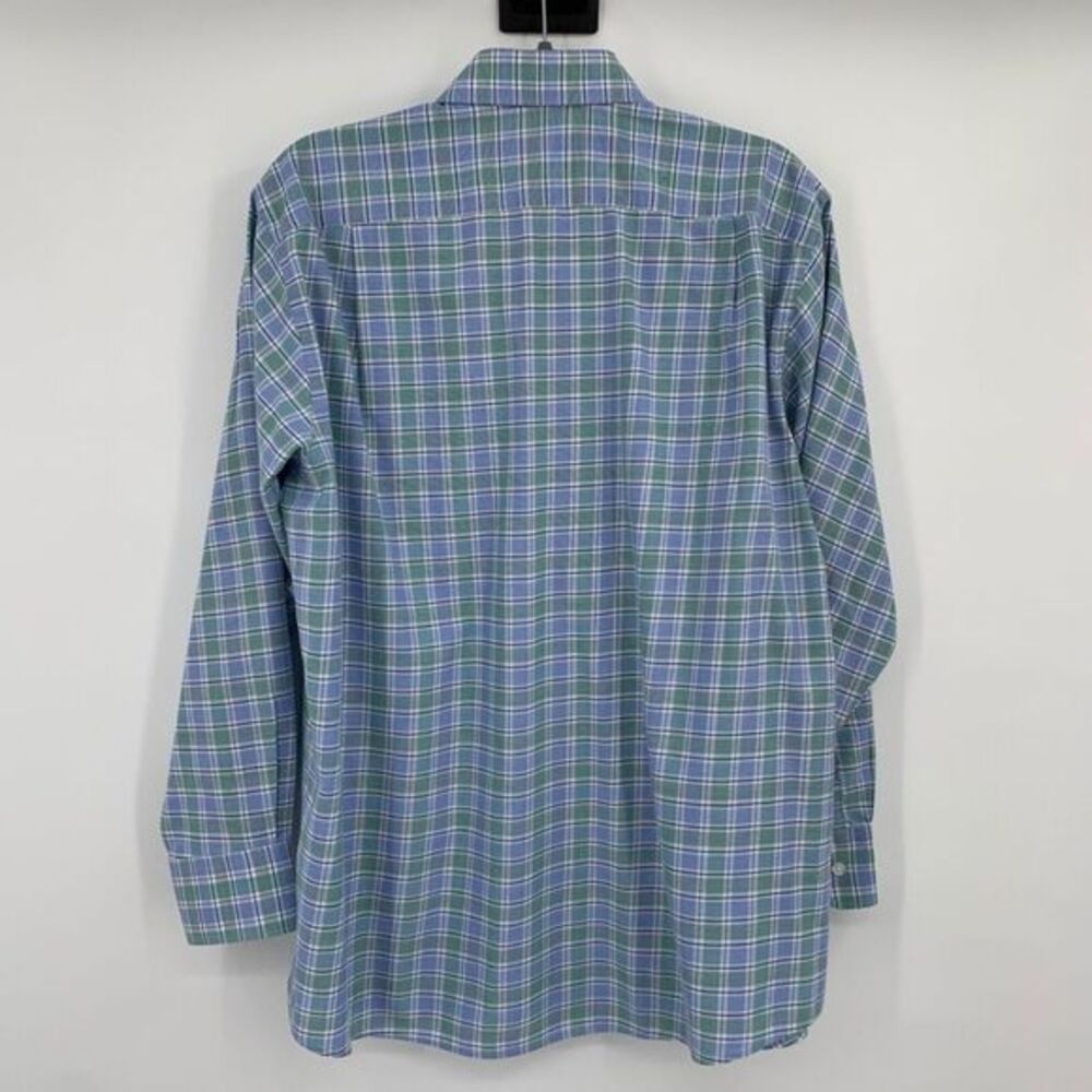Tommy Hilfiger Men's light blue/green/white plaid Size Large‎ Shirt - Picture 3 of 8
